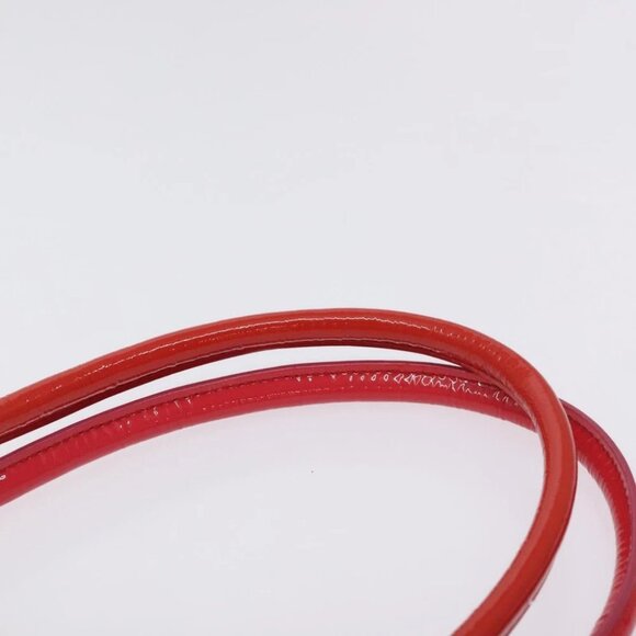 Salvatore Ferragamo Gancini Marissa Hand Bag Enamel Red Silver Auth 130621 - Picture 9 of 14